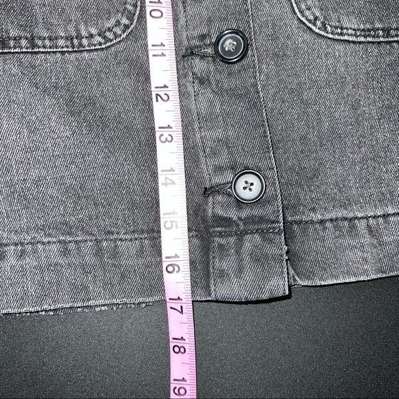 Free People Jean Skirt Women Size 30 Button Front Washed Black Mini High Rise CL - Picture 6 of 8